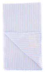 Luigi Borrelli Light Blue Striped Long Scarf - 56" x 27" - (LBSS12143)