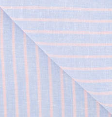 Luigi Borrelli Light Blue Striped Long Scarf - 56" x 27" - (LBSS12143)