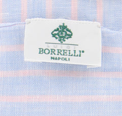 Luigi Borrelli Light Blue Striped Long Scarf - 56" x 27" - (LBSS12143)