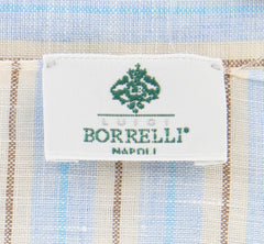 Luigi Borrelli Light Blue Striped Long Scarf - 52" x 27" - (LBSS12165)