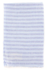 Luigi Borrelli Light Blue Striped Long Scarf - 66" x 27" - (LBSS12182)