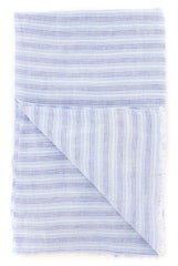 Luigi Borrelli Light Blue Striped Long Scarf - 66" x 27" - (LBSS12182)