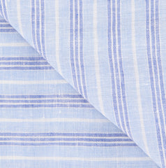 Luigi Borrelli Light Blue Striped Long Scarf - 66" x 27" - (LBSS12182)