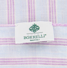 Luigi Borrelli Light Blue Striped Long Scarf - 27" x 66" - (LBSS1294)