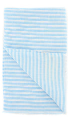 Luigi Borrelli Light Blue Striped Long Scarf - 74" x 27" - (LBSS12185)