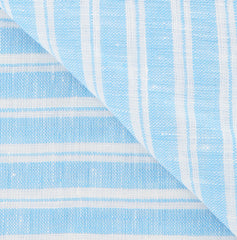 Luigi Borrelli Light Blue Striped Long Scarf - 74" x 27" - (LBSS12185)