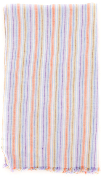 Luigi Borrelli Multi-Colored Striped Long Scarf - 70" x 27" - (LBSS12140)