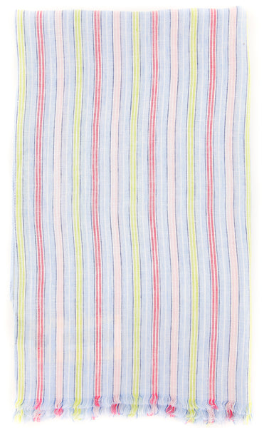 Luigi Borrelli Multi-Colored Striped Long Scarf - 58" x 27" - (LBSS12167)