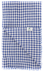 Luigi Borrelli Blue Check Long Scarf - 26.75" x 76" - (LBSS12213)