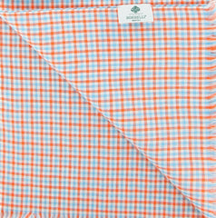 Luigi Borrelli Orange Check Long Scarf - 27" x 58" - (LBSS1261)