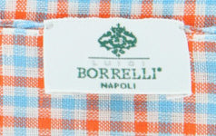 Luigi Borrelli Orange Check Long Scarf - 27" x 58" - (LBSS1261)
