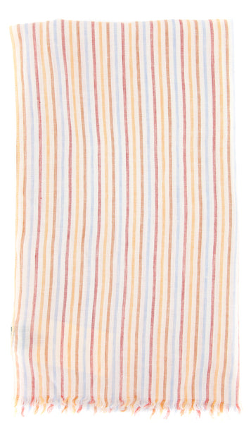 Luigi Borrelli Orange Striped Long Scarf - 76" x 27" - (LBSS12158)