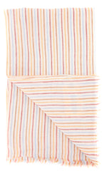 Luigi Borrelli Orange Striped Long Scarf - 76" x 27" - (LBSS12158)