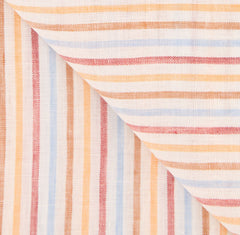 Luigi Borrelli Orange Striped Long Scarf - 76" x 27" - (LBSS12158)