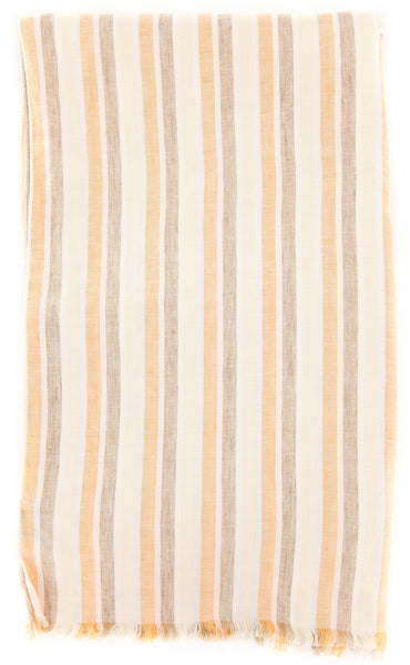 Luigi Borrelli Orange Striped Long Scarf - 74" x 27" - (LBSS1280)
