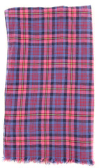 Luigi Borrelli Pink Plaid Long Scarf - 76" x 27" - (LBSS12184)
