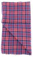 Luigi Borrelli Pink Plaid Long Scarf - 76" x 27" - (LBSS12184)