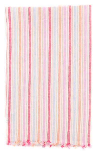 Luigi Borrelli Pink Striped Long Scarf - 58" x 27" - (LBSS12101)