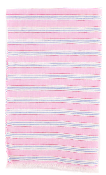 Luigi Borrelli Pink Striped Long Scarf - 27" x 66" - (LBSS1299)