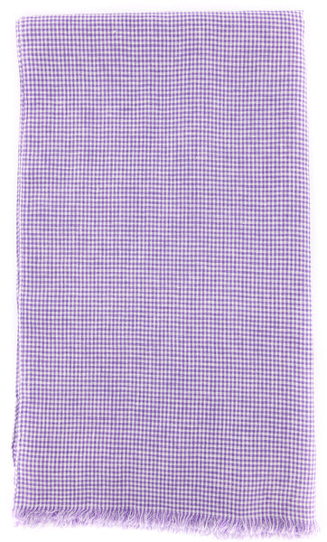Luigi Borrelli Purple Micro-Check Long Scarf - 70" x 27" - (LBSS1239)