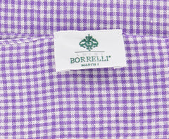 Luigi Borrelli Purple Micro-Check Long Scarf - 70" x 27" - (LBSS1239)