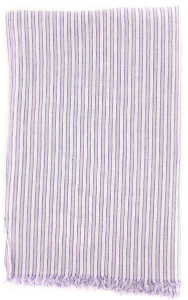 Luigi Borrelli Purple Striped Long Scarf - 52" x 27" - (LBSS12117)