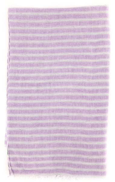 Luigi Borrelli Purple Striped Long Scarf - 68" x 27" - (LBSS12119)