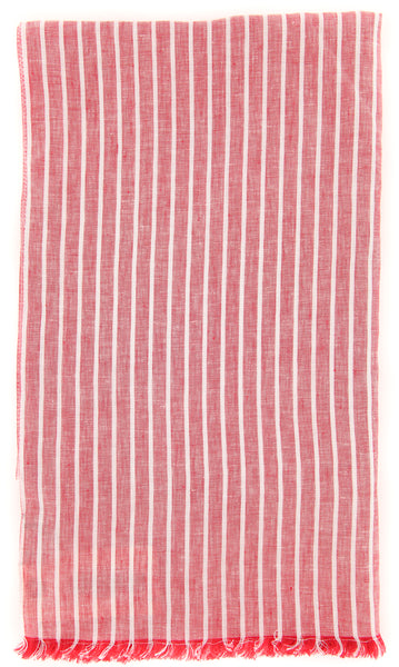 Luigi Borrelli Red Striped Long Scarf - 58" x 27" - (LBSS12166)