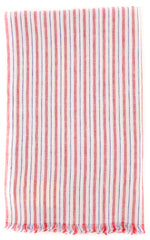 Luigi Borrelli Red Striped Long Scarf - 66" x 27" - (LBSS12170)