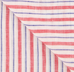 Luigi Borrelli Red Striped Long Scarf - 66" x 27" - (LBSS12170)