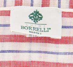 Luigi Borrelli Red Striped Long Scarf - 66" x 27" - (LBSS12170)