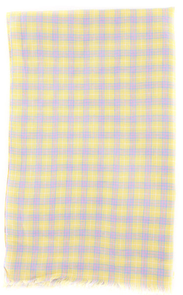 Luigi Borrelli Yellow Plaid Long Scarf - 76" x 27" - (LBSS1272)