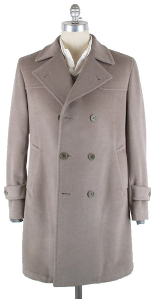 Luigi Borrelli Light Brown Solid Coat - 6 x 2 - Size L (US) / 52 (EU)