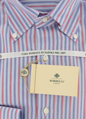 Luigi Borrelli Light Blue Striped Cotton Shirt - Slim - (YW) - Parent