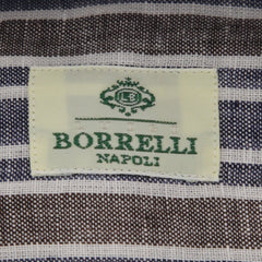 Borrelli Navy Blue Striped Shirt - Extra Slim - 15.75/40 - (EV127LIVIO)