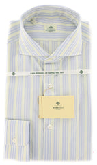 Borrelli Light Blue Striped Shirt - Extra Slim - 17/43 - (EV1583HILL)
