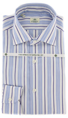Borrelli Light Blue Striped Shirt - Extra Slim - 15.75/40 - (EV1595RIO)