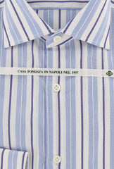 Borrelli Light Blue Striped Shirt - Extra Slim - 15.75/40 - (EV1595RIO)