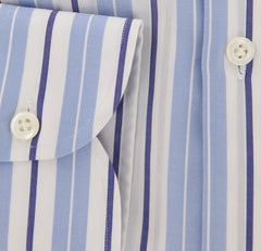 Borrelli Light Blue Striped Shirt - Extra Slim - 15.75/40 - (EV1595RIO)