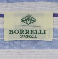Borrelli Light Blue Striped Shirt - Extra Slim - 15.75/40 - (EV1595RIO)