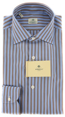 Borrelli Light Blue Striped Shirt - Extra Slim - 15.75/40 - (EV1726RIO)