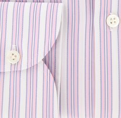 Luigi Borrelli Pink Striped Shirt - Extra Slim - 15.75/40 - (EV1814RIO)