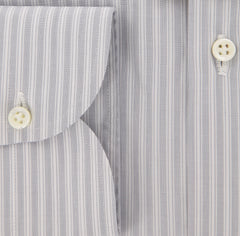 Borrelli Light Gray Striped Shirt - Extra Slim - 16/41 - (EV2134QUINTO)