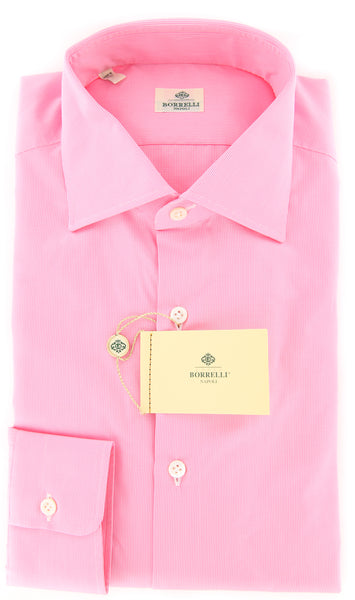 Borrelli Pink Micro-Check Shirt - Extra Slim - 15.75/40 - (EV2270RIO)