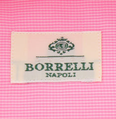 Borrelli Pink Micro-Check Shirt - Extra Slim - 15.75/40 - (EV2270RIO)