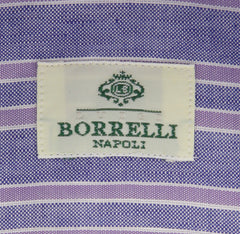 Borrelli Blue Striped Shirt - Extra Slim - 15.75/40 - (EV461GIANNI)