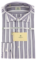 Borrelli Purple Striped Shirt - Extra Slim - 15.5/39 - (EV65180GIANNI)