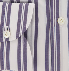 Borrelli Purple Striped Shirt - Extra Slim - 15.5/39 - (EV65180GIANNI)