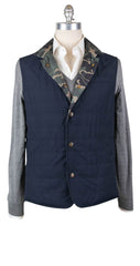 Luciano Barbera Navy Blue Reversible Vest - 40/50 - (1080633585087)