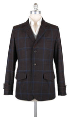 Luciano Barbera Brown Wool Plaid Jacket - 40/50 - (1110740005415)